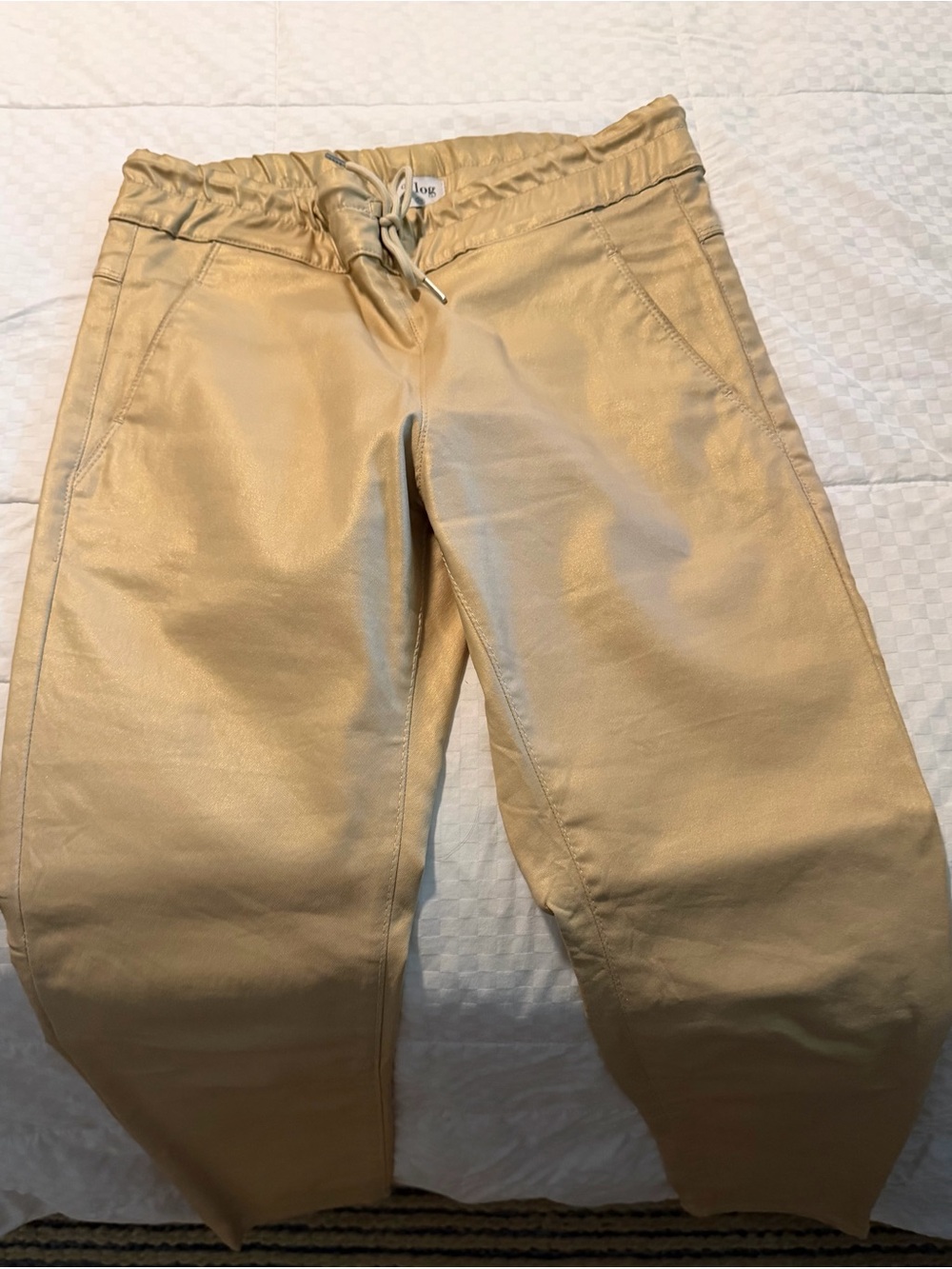 BEVY FLOG Women’s Light Tan Drawstring Track Pants